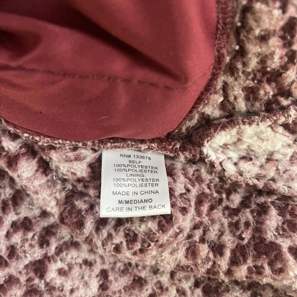 Women’s Love Tree Pink Fleece Sherpa 1/4 Zip Pullover Medium - Picture 5 of 5
